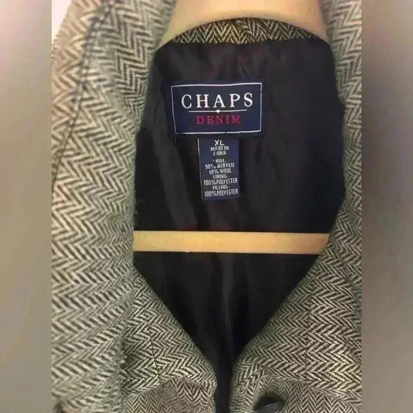 Chaps Denim English Equestrian Tweed Black/White Vest Men’s Size XL - Picture 3 of 4